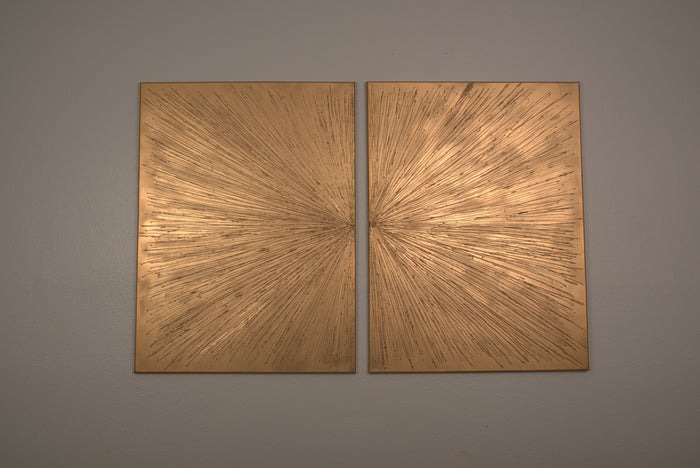 Gold Starburst Diptych